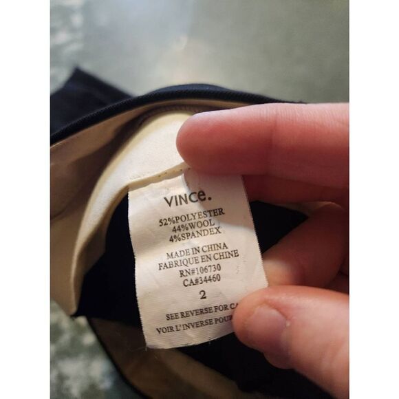 Vince black wool blend trousers sz 2 - Picture 4 of 6